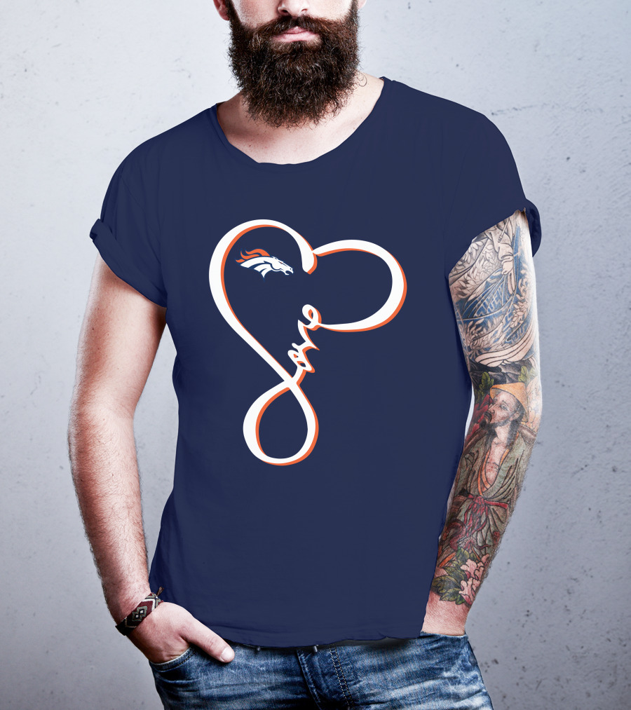 Love Heart Denver Broncos T-Shirt