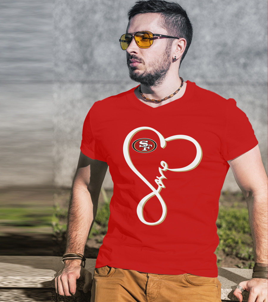Love San Francisco 49ers Heart SF T-Shirt