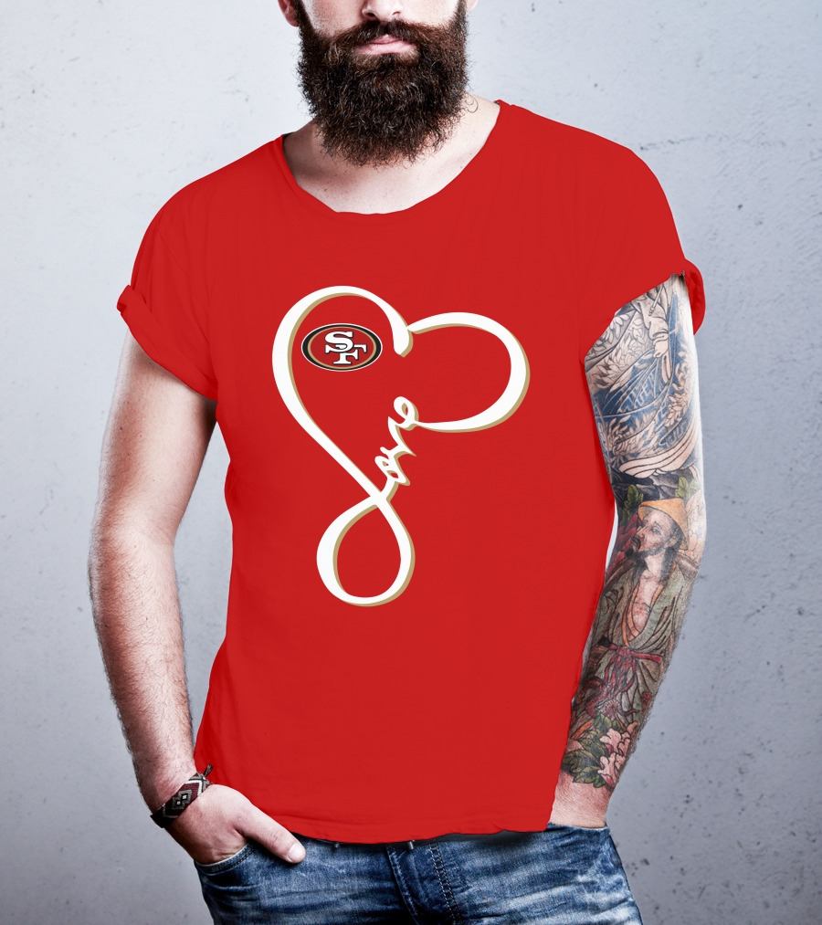 Love San Francisco 49ers Heart SF T-Shirt