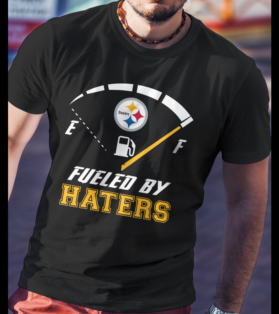 Pittsburgh Steelers Fueled By Haters Gauge Fuel Tank T-Shirt