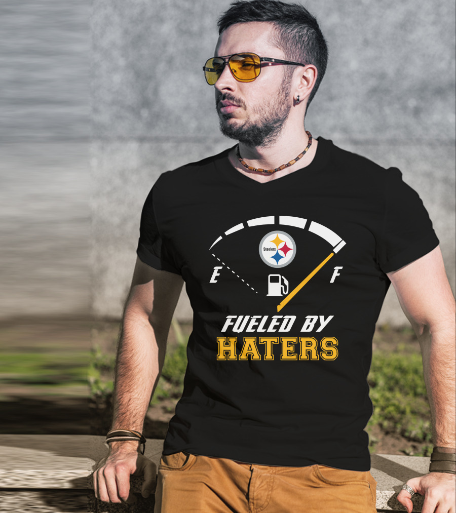 Pittsburgh Steelers Fueled By Haters Gauge Fuel Tank T-Shirt