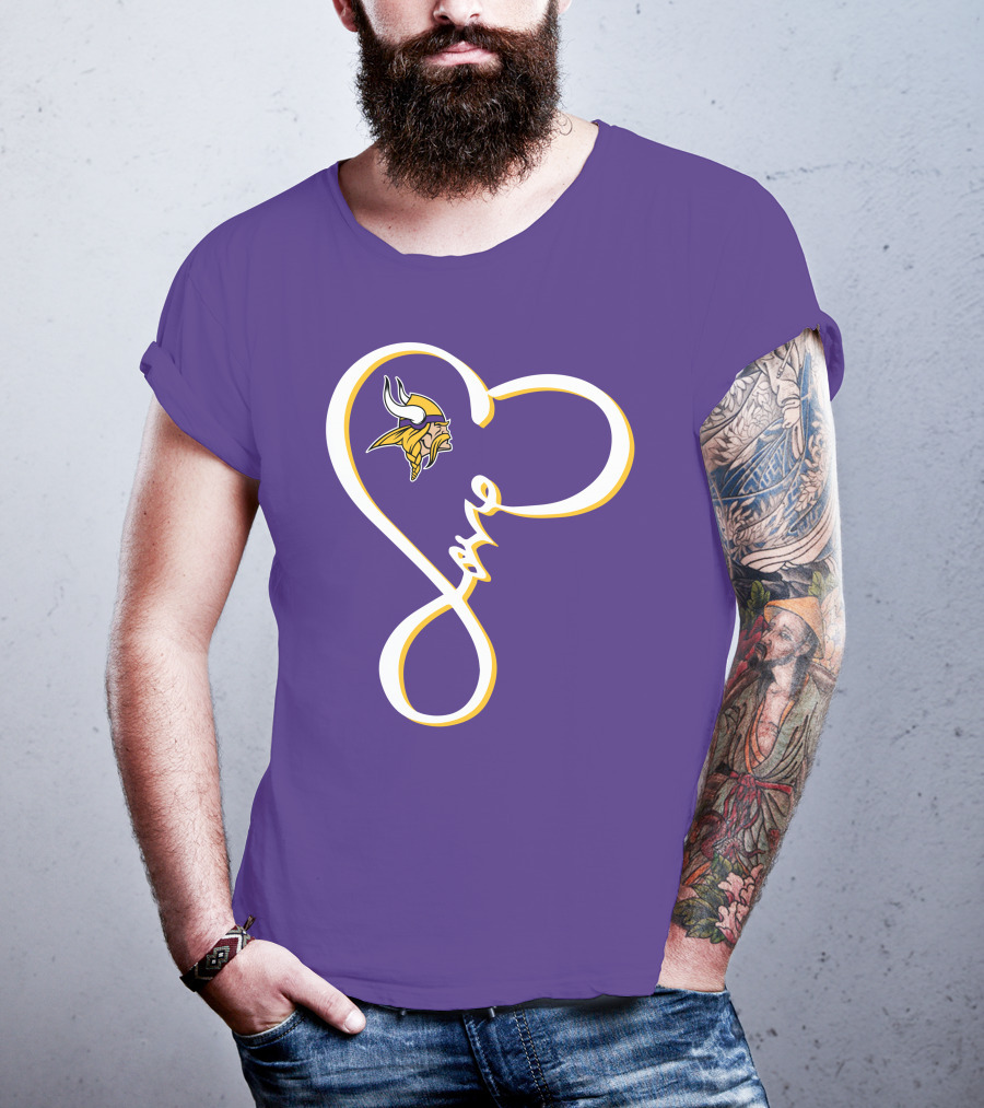 Love Minnesota Vikings Heart T-Shirt
