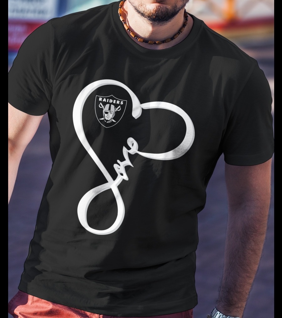 Love My Raiders Heart Design Las Vegas Raiders T-Shirt