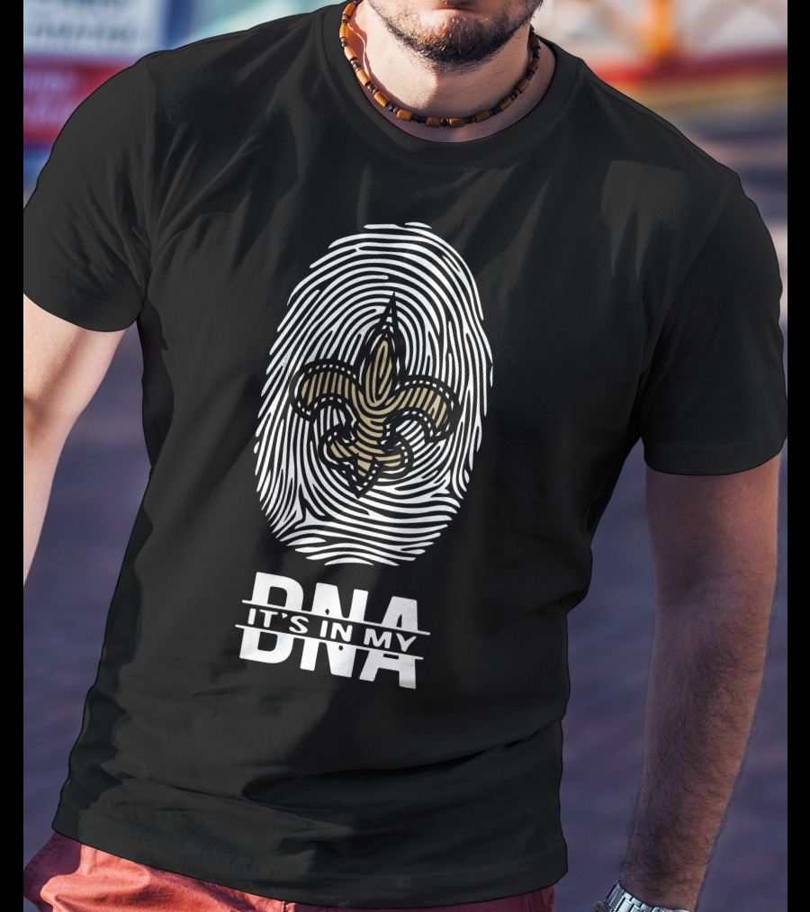 New Orleans Saints It's In My Dna Fingerprint Fleur-De-Lis T-Shirt