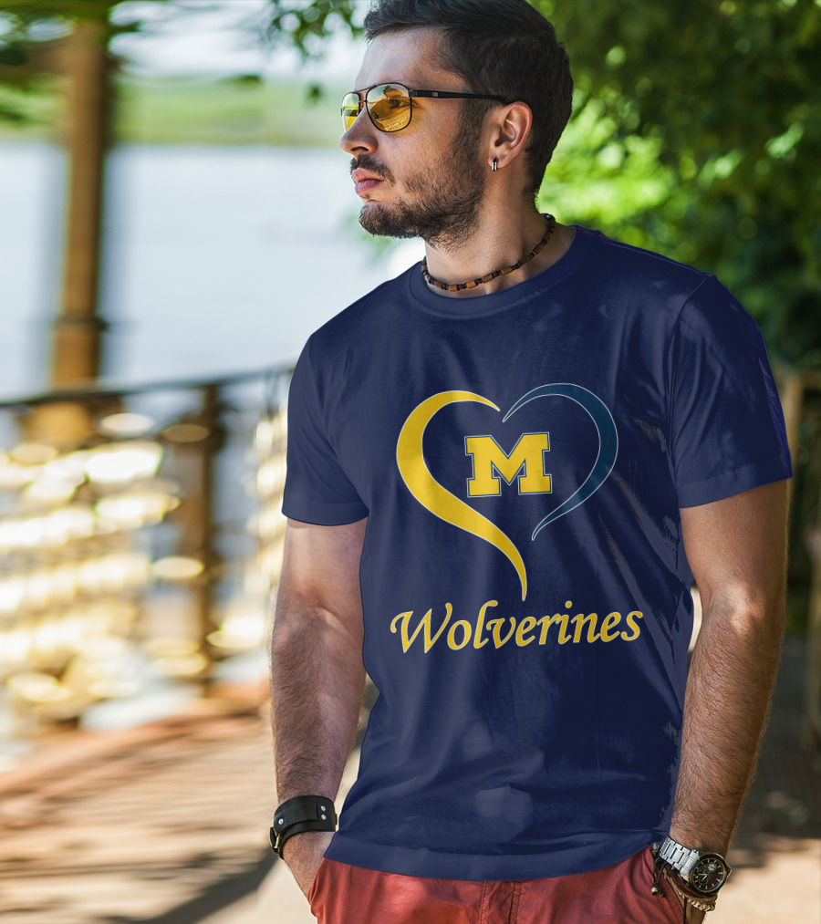 Michigan Wolverines Heart M T-Shirt