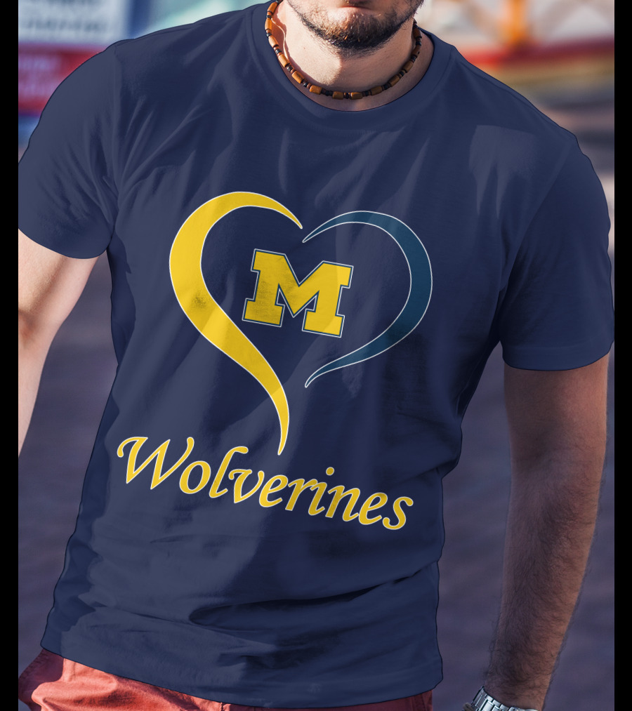 Michigan Wolverines Heart M T-Shirt