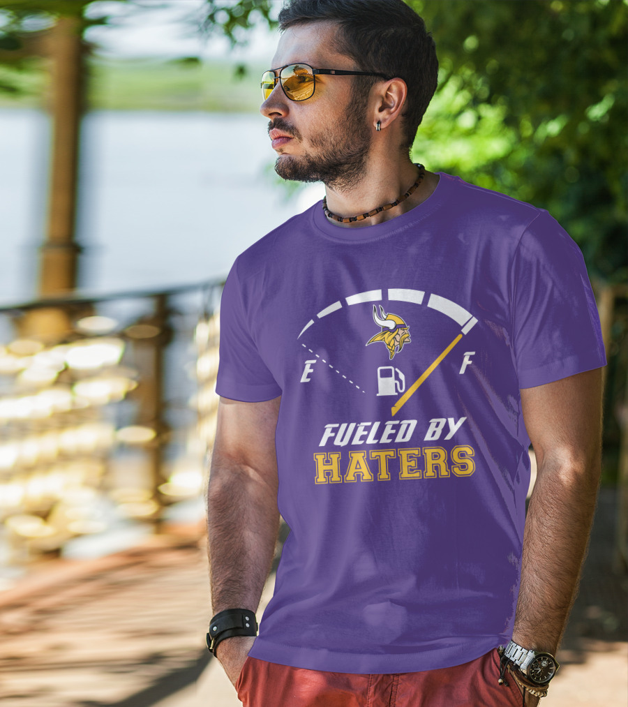 Minnesota Vikings Fueled By Haters Fuel Gauge Viking T-Shirt