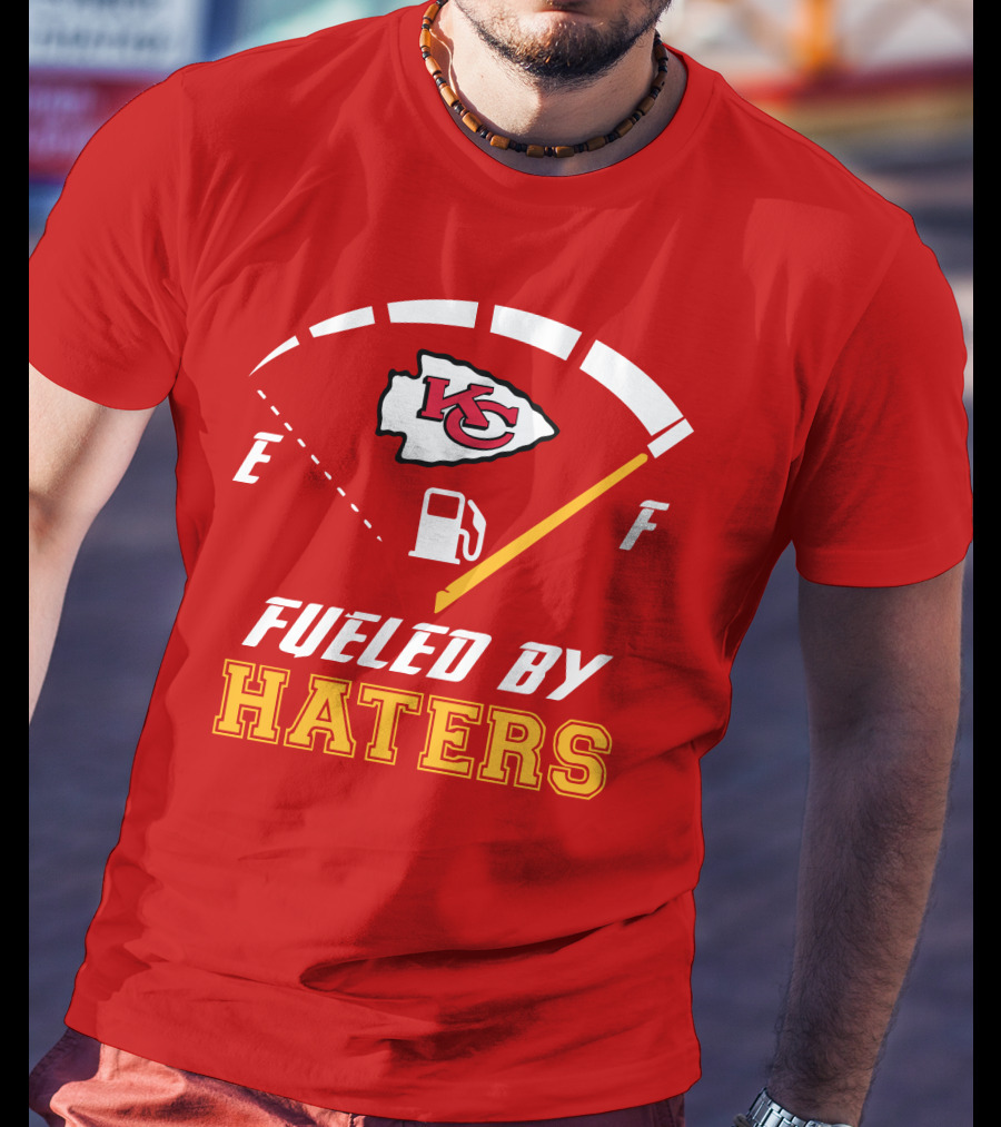 Kansas City Chiefs KC Logo Fueled By Haters Fuel Gauge T-Shirt