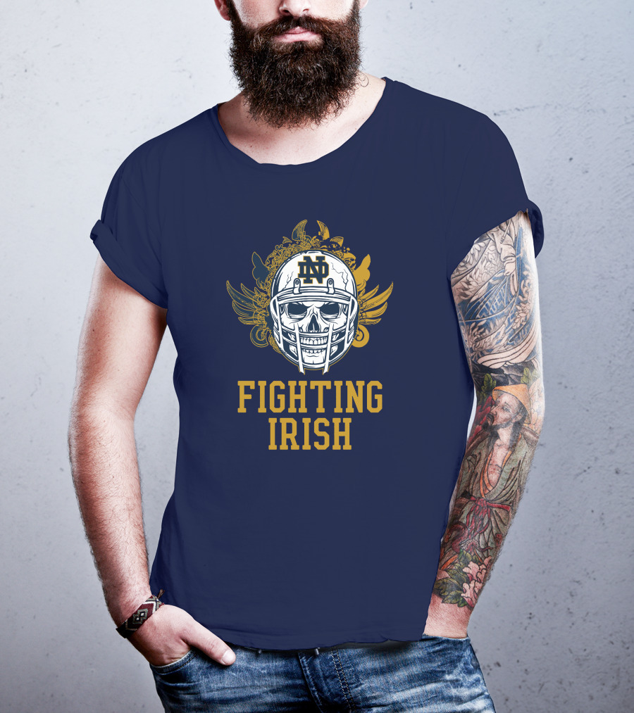Notre Dame Fighting Irish Skull Helmet Emblem T-Shirt