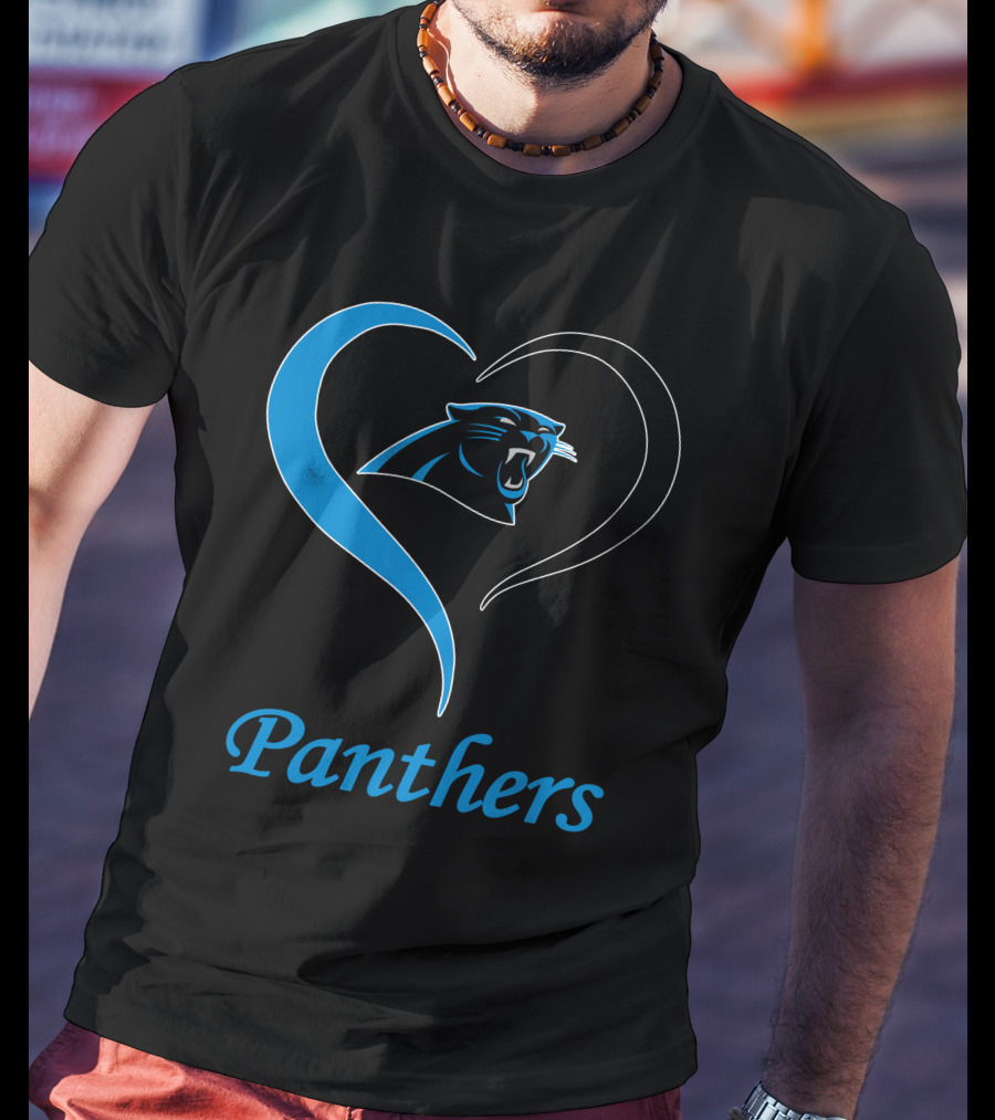 Panthers Logo Heart Symbol Carolina Panthers T-Shirt