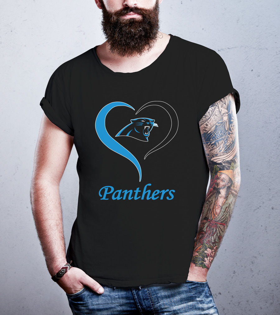 Panthers Logo Heart Symbol Carolina Panthers T-Shirt