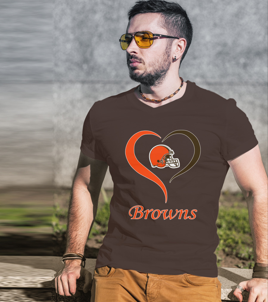 Cleveland Browns Heart Helmet Passion T-Shirt