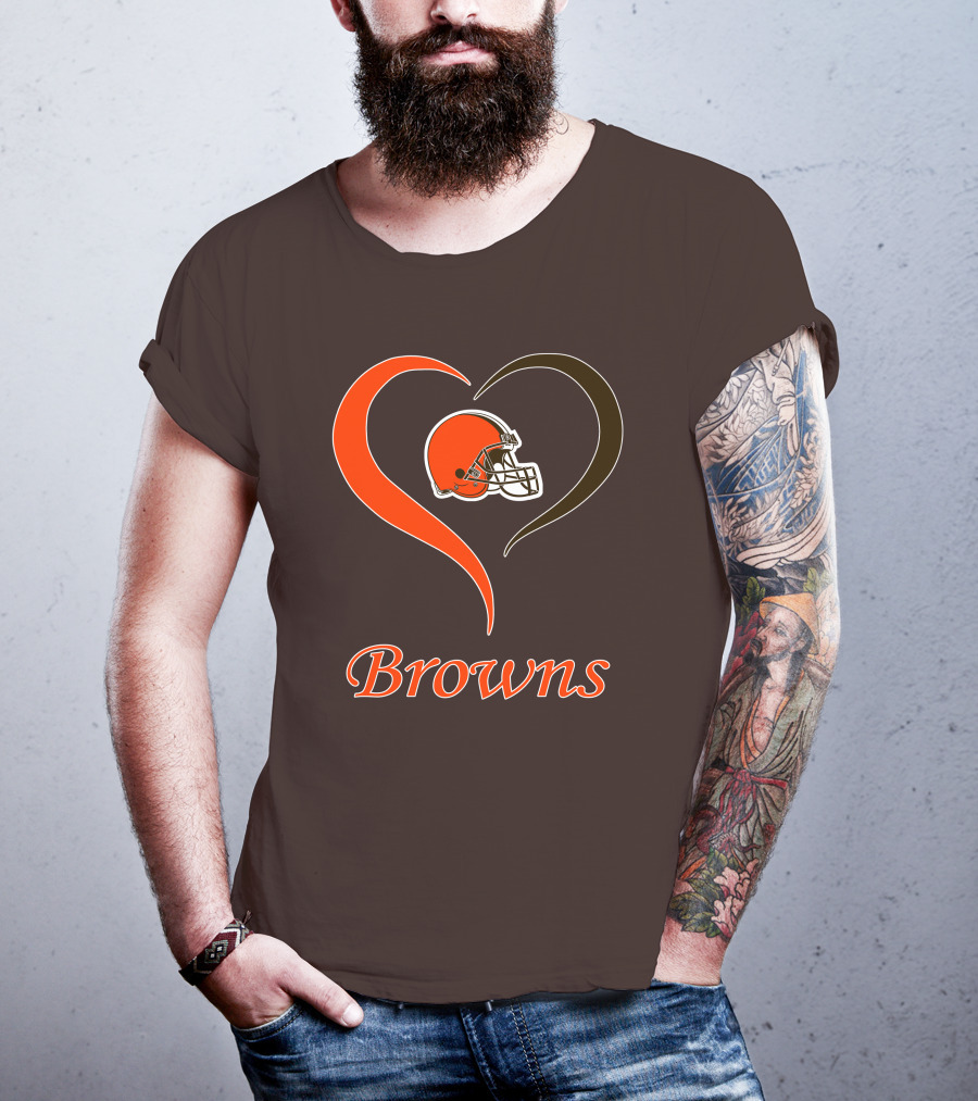 Cleveland Browns Heart Helmet Passion T-Shirt