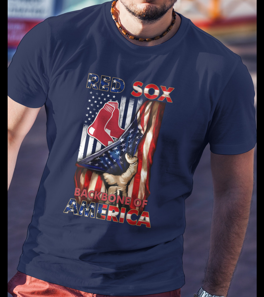 Red Sox Backbone Of America Patriotic Flag T-Shirt