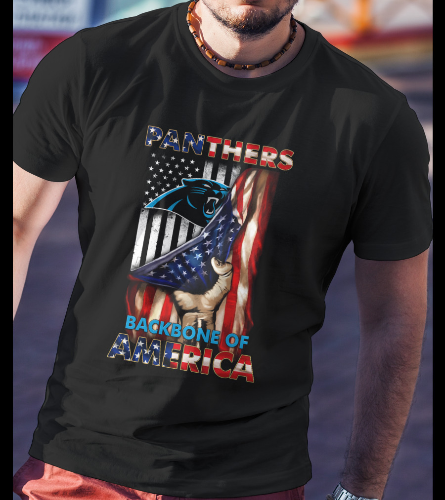 Panthers Backbone Of America American Flag T-Shirt