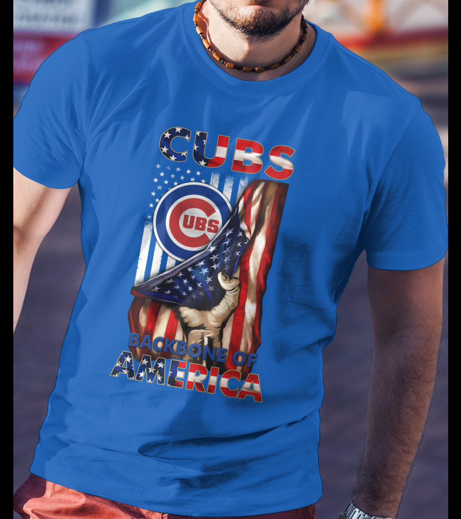 Cubs Backbone Of America American Flag T-Shirt