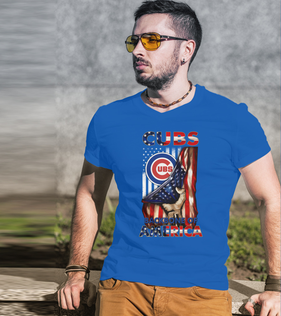 Cubs Backbone Of America American Flag T-Shirt
