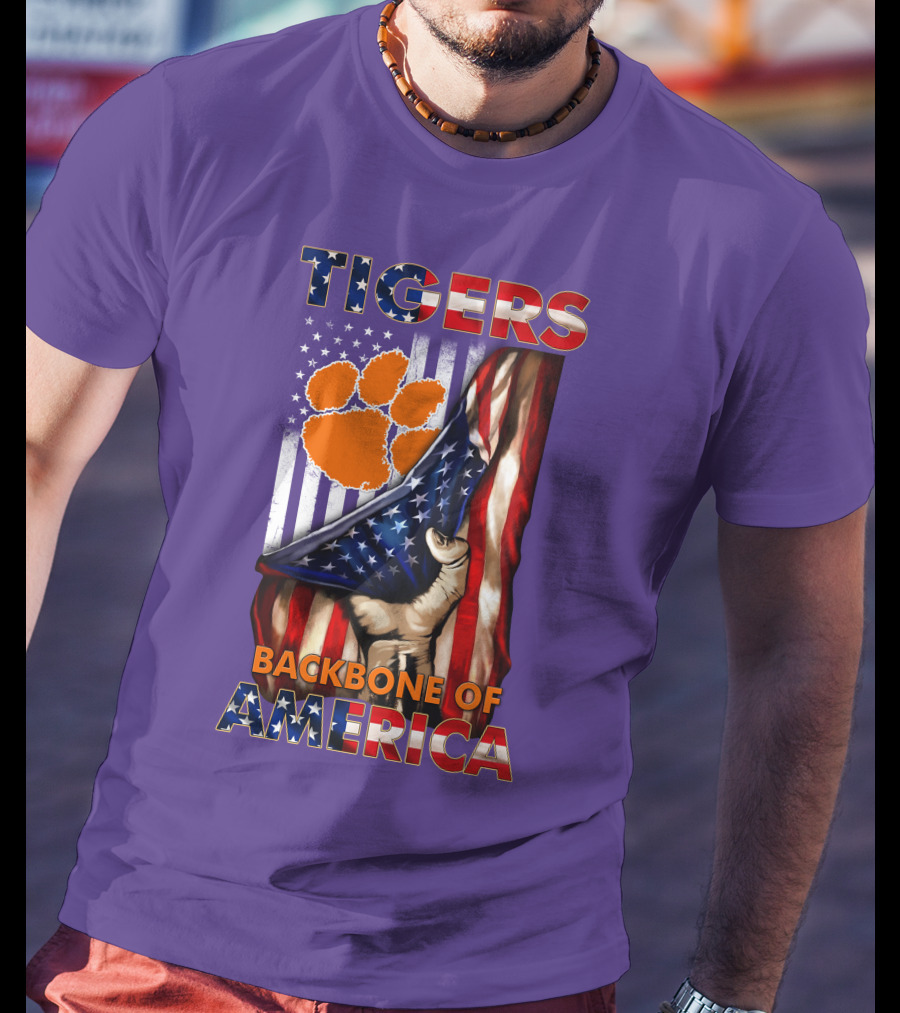 Tigers Claw American Flag Backbone Of America T-Shirt