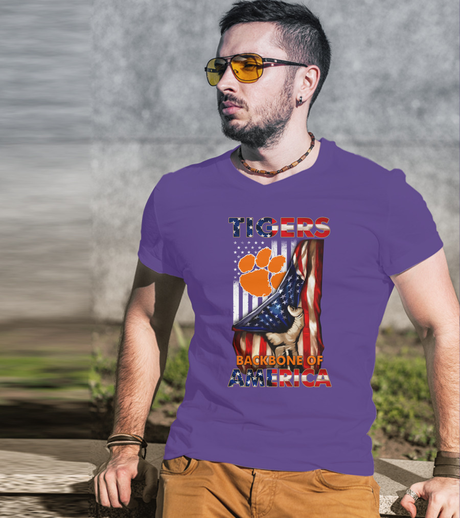Tigers Claw American Flag Backbone Of America T-Shirt