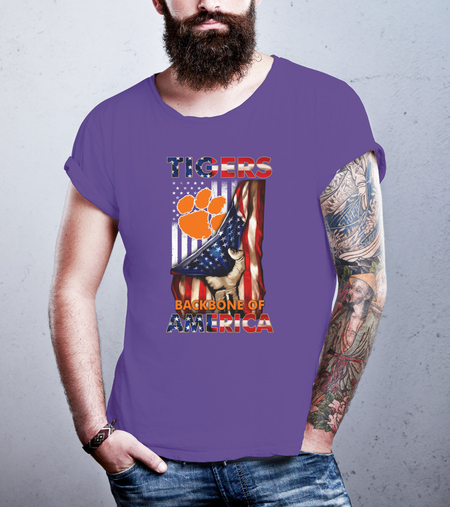 Tigers Claw American Flag Backbone Of America T-Shirt