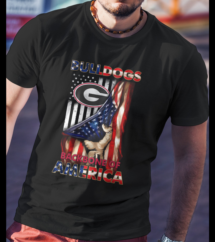 Georgia Bulldogs Backbone Of America Patriotic Usa Flag Edition T-Shirt