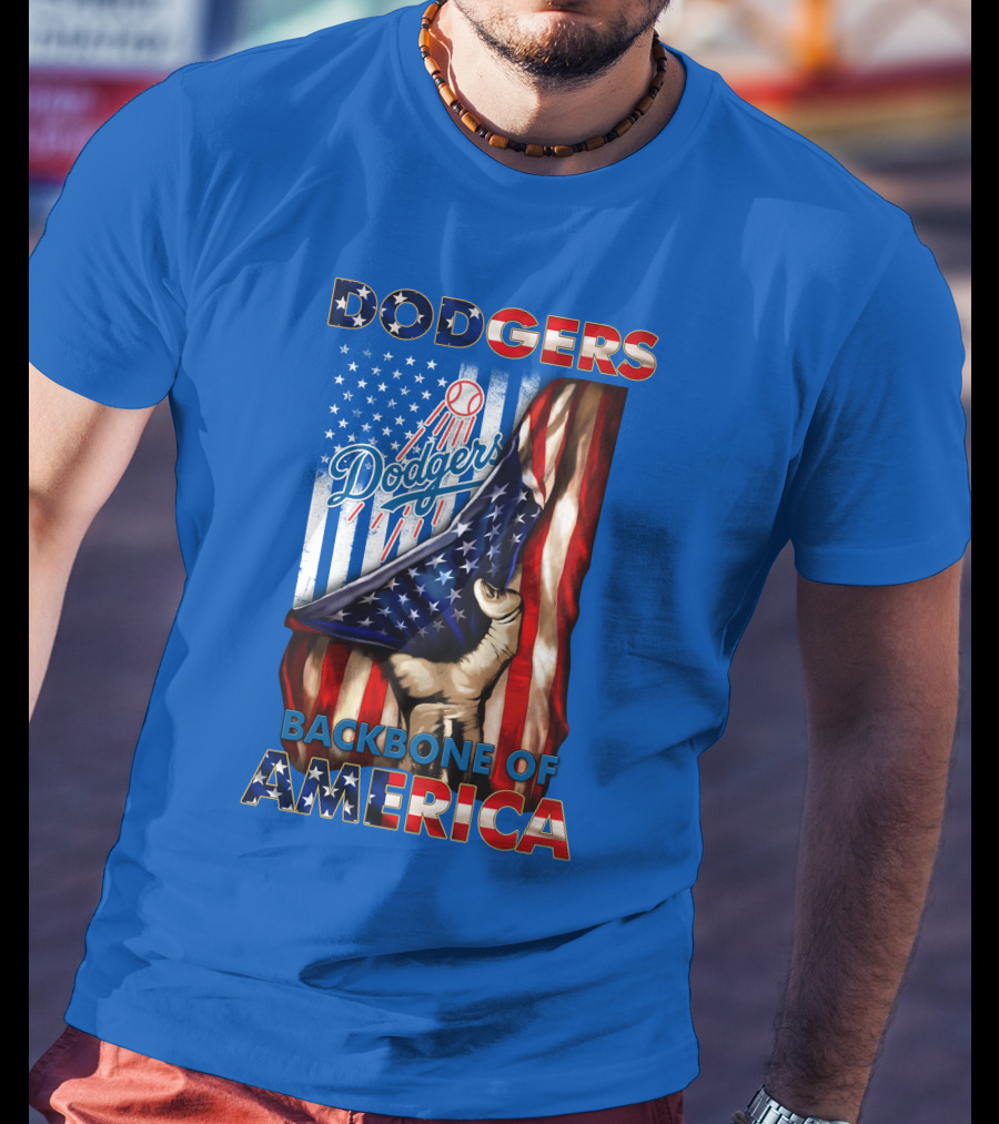 Dodgers Backbone Of America American Flag Patriotism T-Shirt