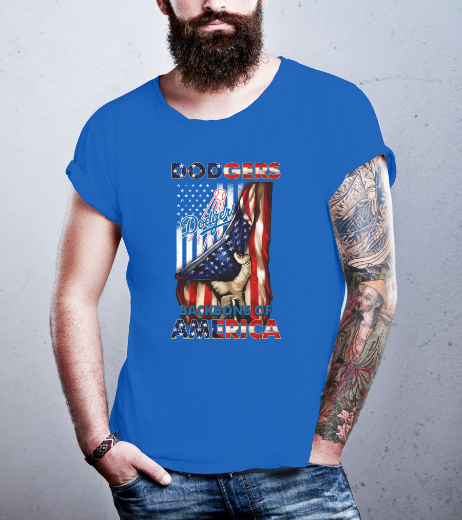 Dodgers Backbone Of America American Flag Patriotism T-Shirt