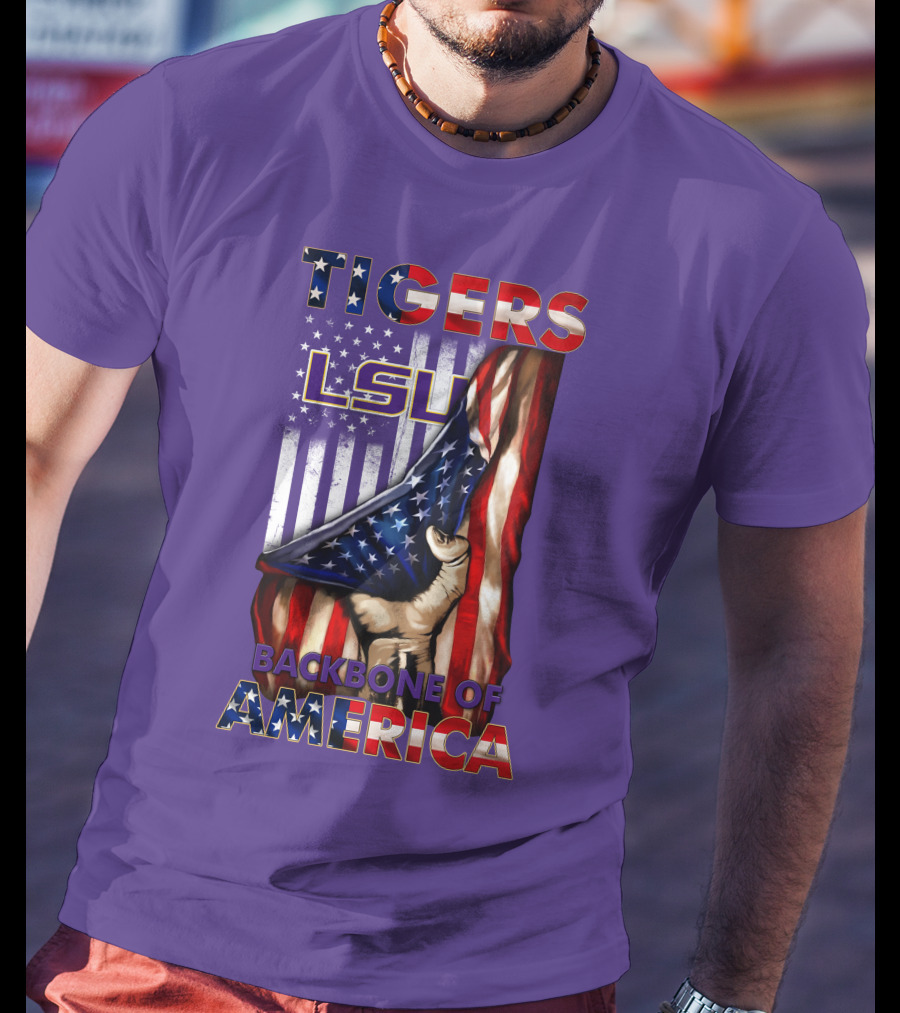 Lsu Tigers Backbone Of America Usa Flag T-Shirt