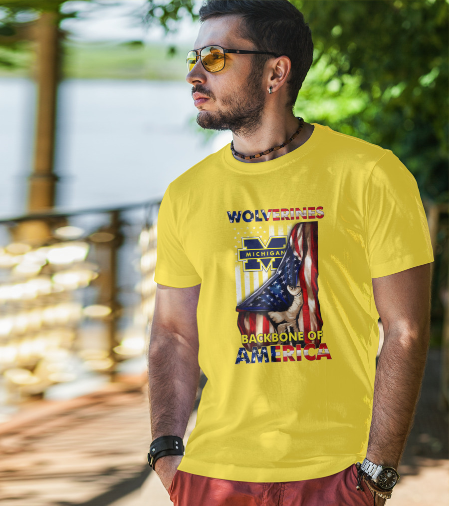 Wolverines Michigan Backbone Of America Stars And Stripes T-Shirt