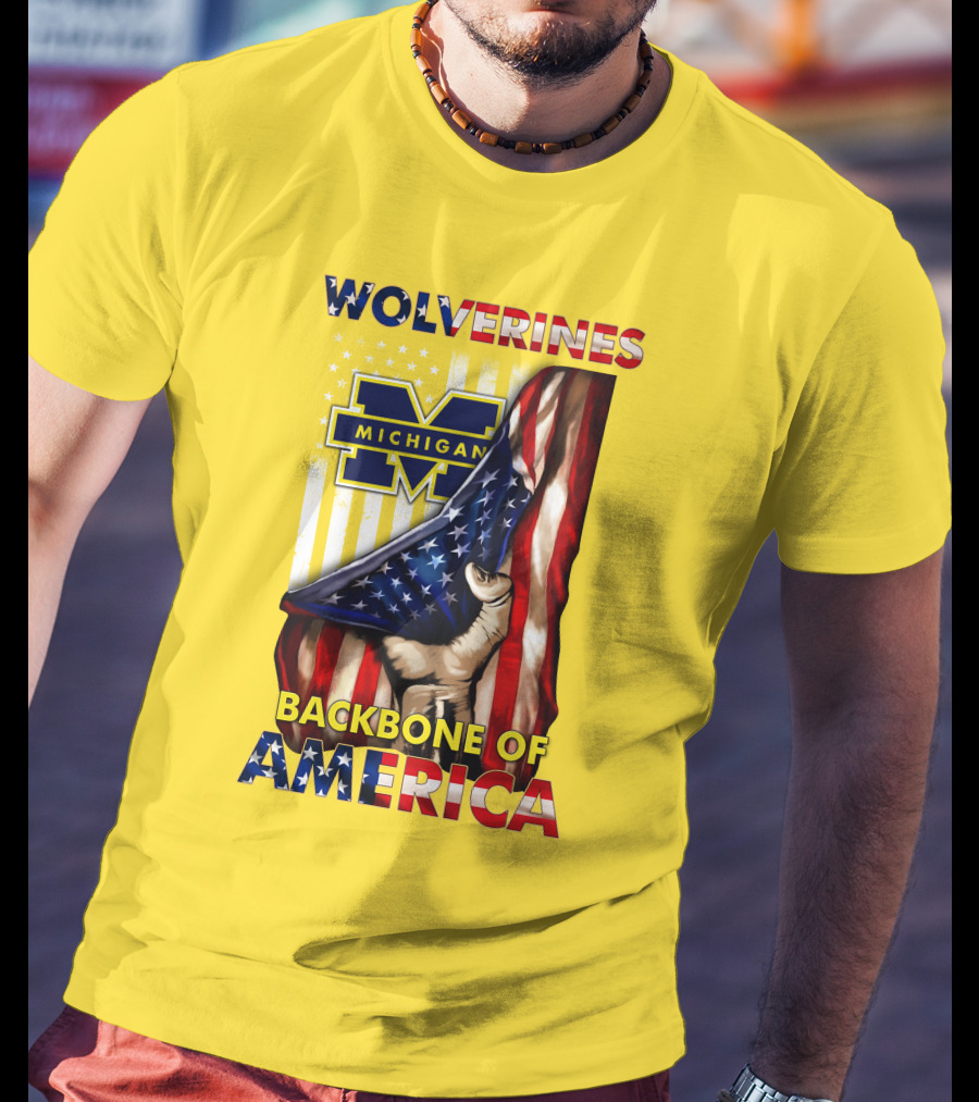 Wolverines Michigan Backbone Of America Stars And Stripes T-Shirt