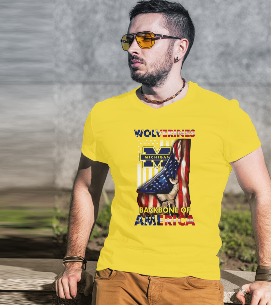 Wolverines Michigan Backbone Of America Stars And Stripes T-Shirt