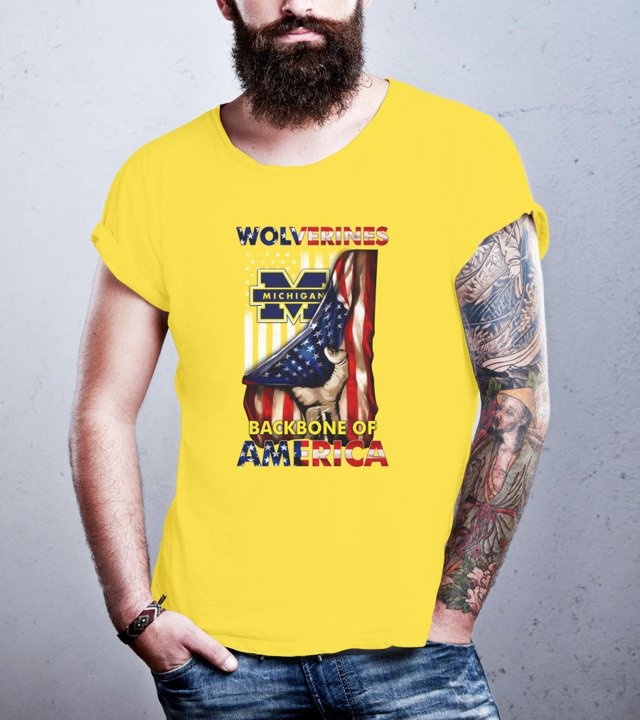 Wolverines Michigan Backbone Of America Stars And Stripes T-Shirt