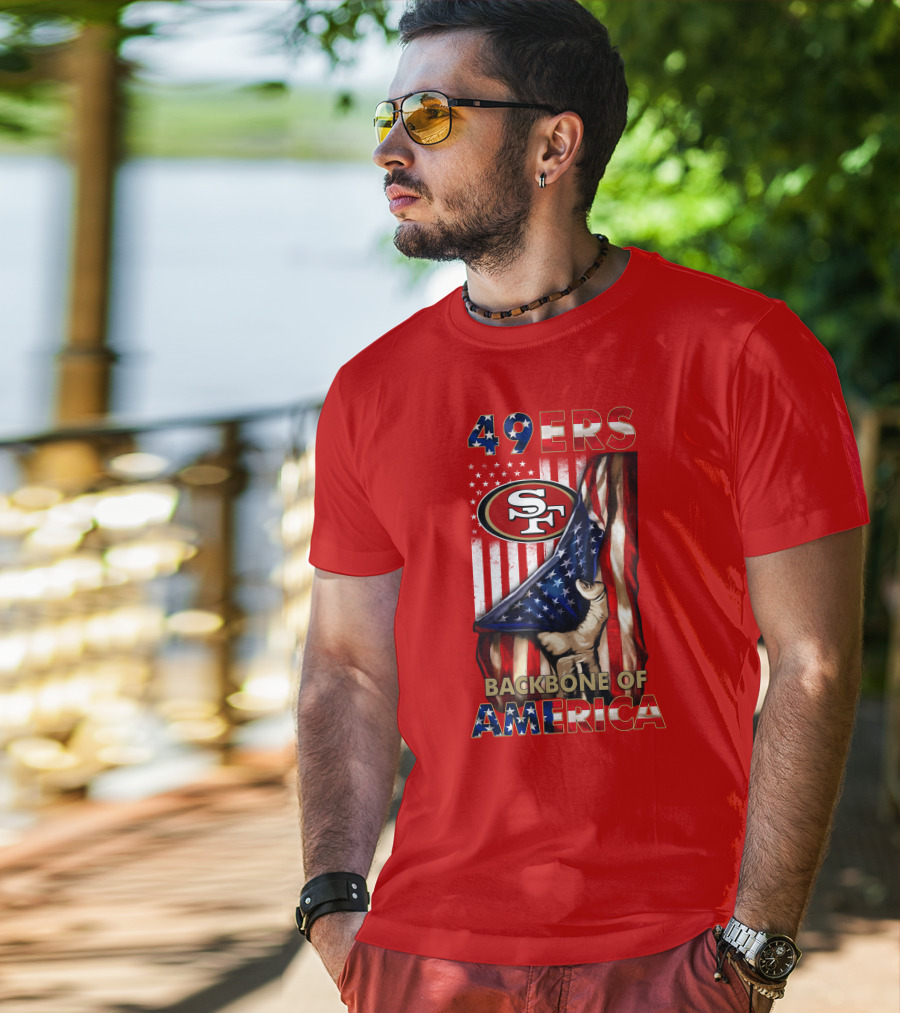 49ers Sf American Flag Backbone Of America T-Shirt