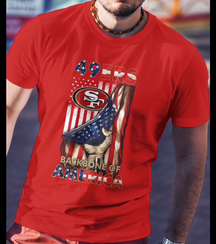 49ers Sf American Flag Backbone Of America T-Shirt