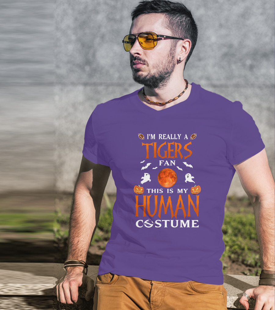 I'm Really A Clemson Tigers Fan This Is My Human Costume T-Shirt