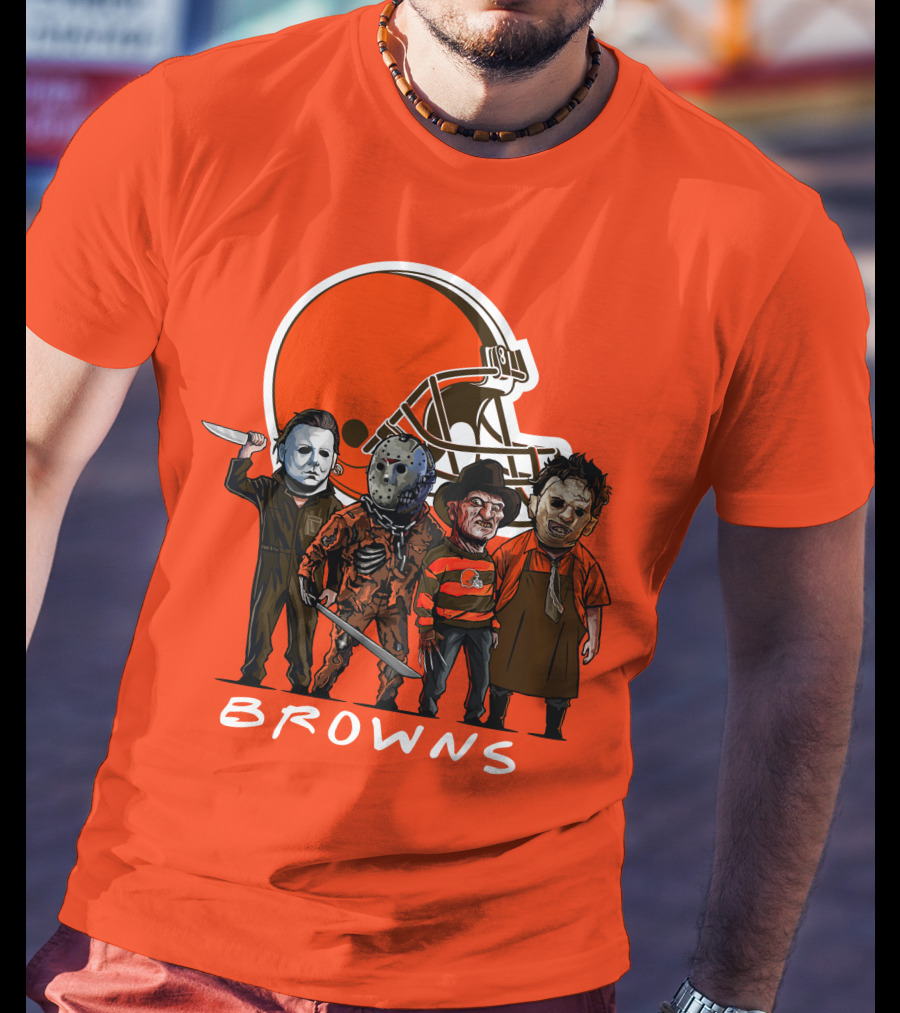 Cleveland Browns Halloween The Slasher Squad Browns T-Shirt
