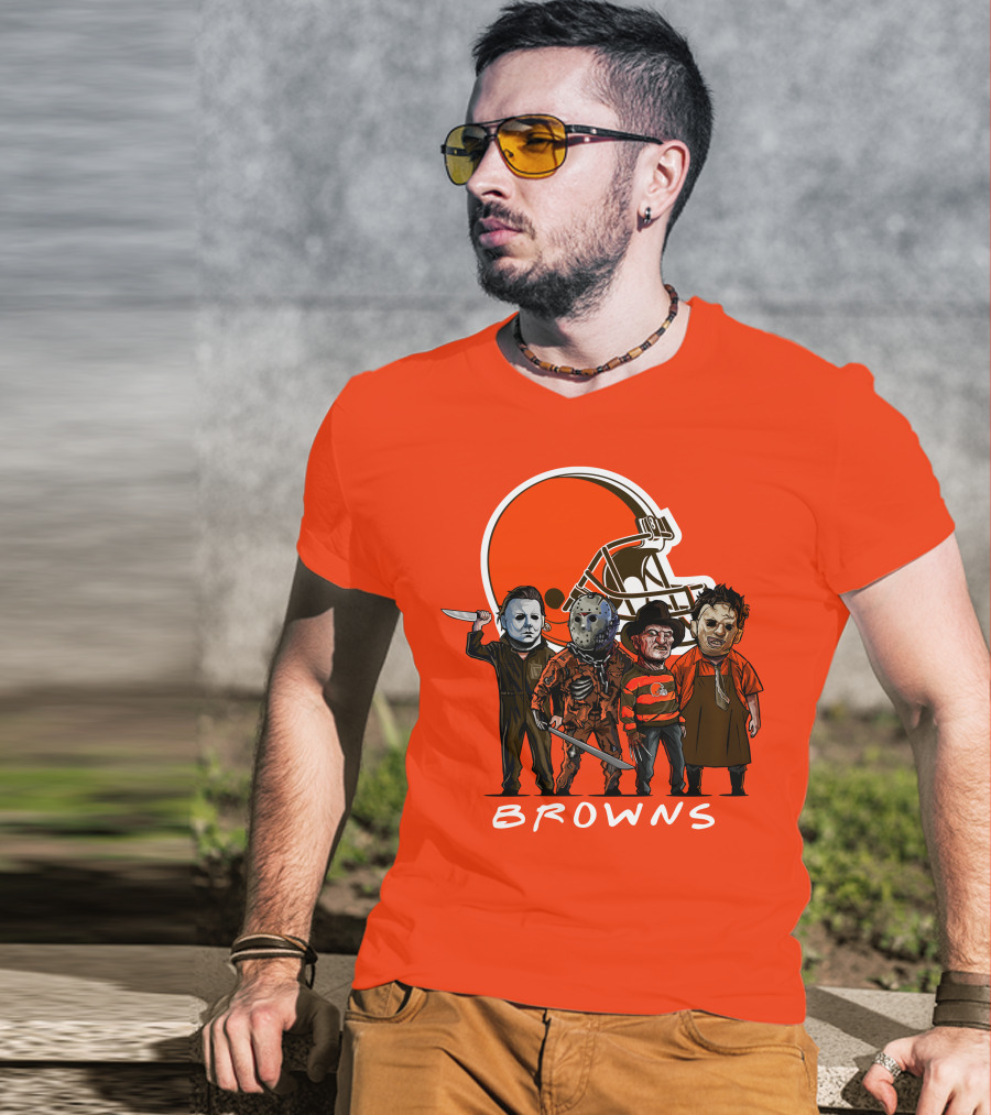 Cleveland Browns Halloween The Slasher Squad Browns T-Shirt
