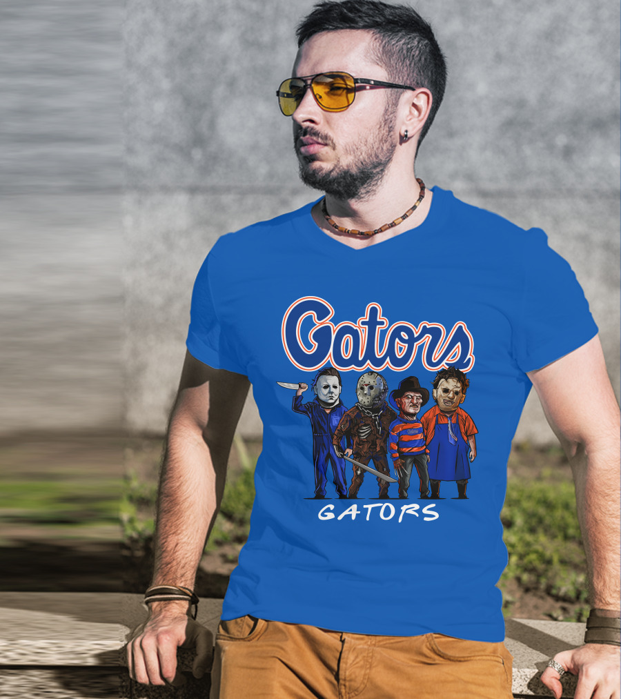 Gators Halloween The Slasher Squad Teams Horror Icons T-Shirt