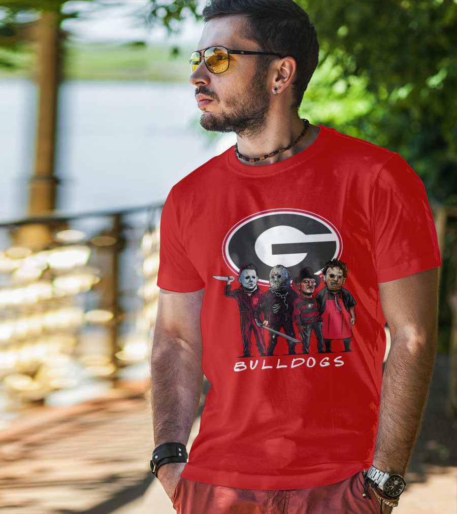 Georgia Bulldogs Halloween Slasher Movie Characters Team T-Shirt