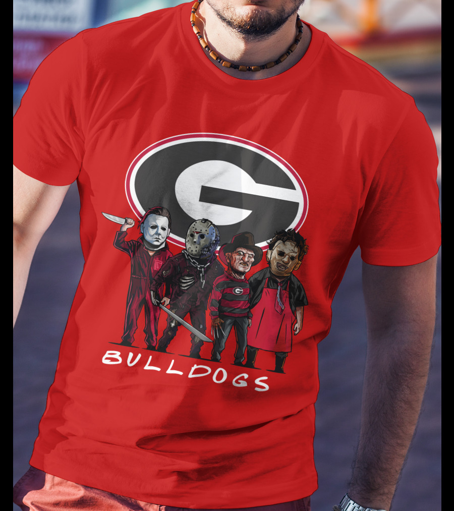 Georgia Bulldogs Halloween Slasher Movie Characters Team T-Shirt