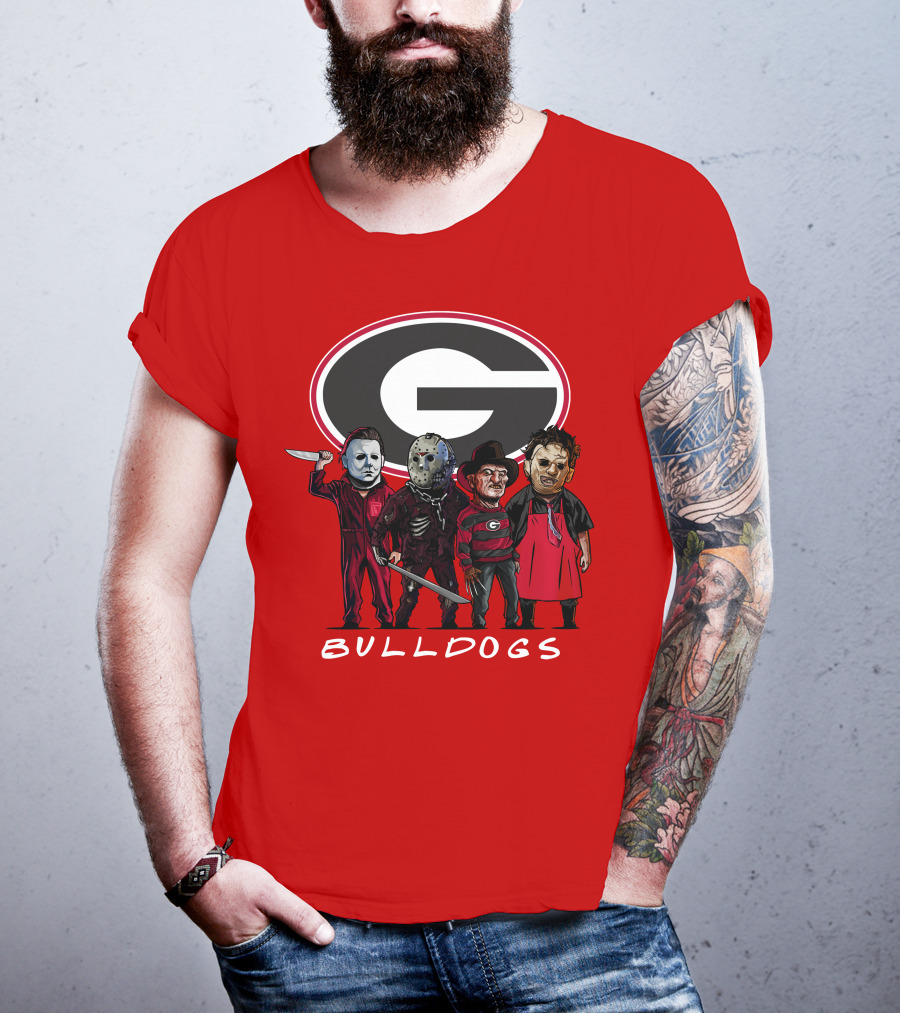 Georgia Bulldogs Halloween Slasher Movie Characters Team T-Shirt