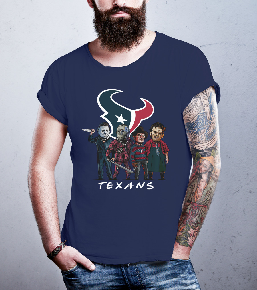 Houston Texans Halloween The Slasher Squad Texans T-Shirt