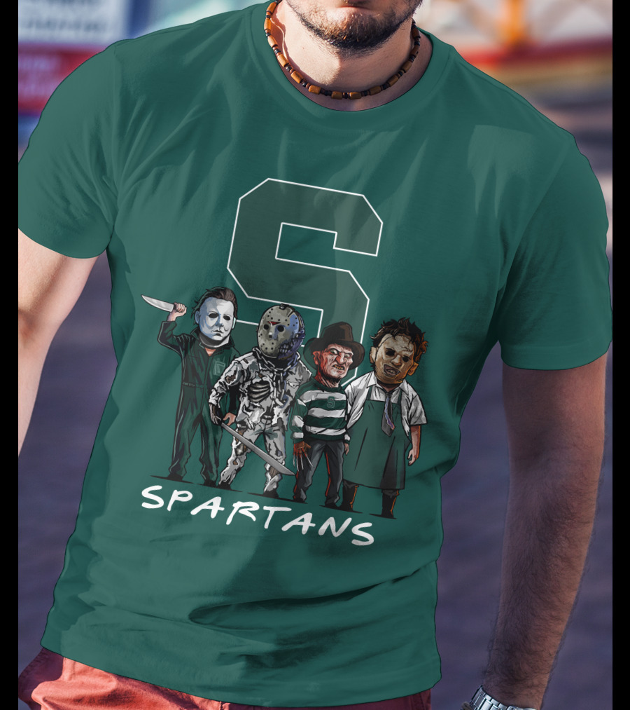 Halloween Slasher Squad Michigan State Spartans Monsters T-Shirt