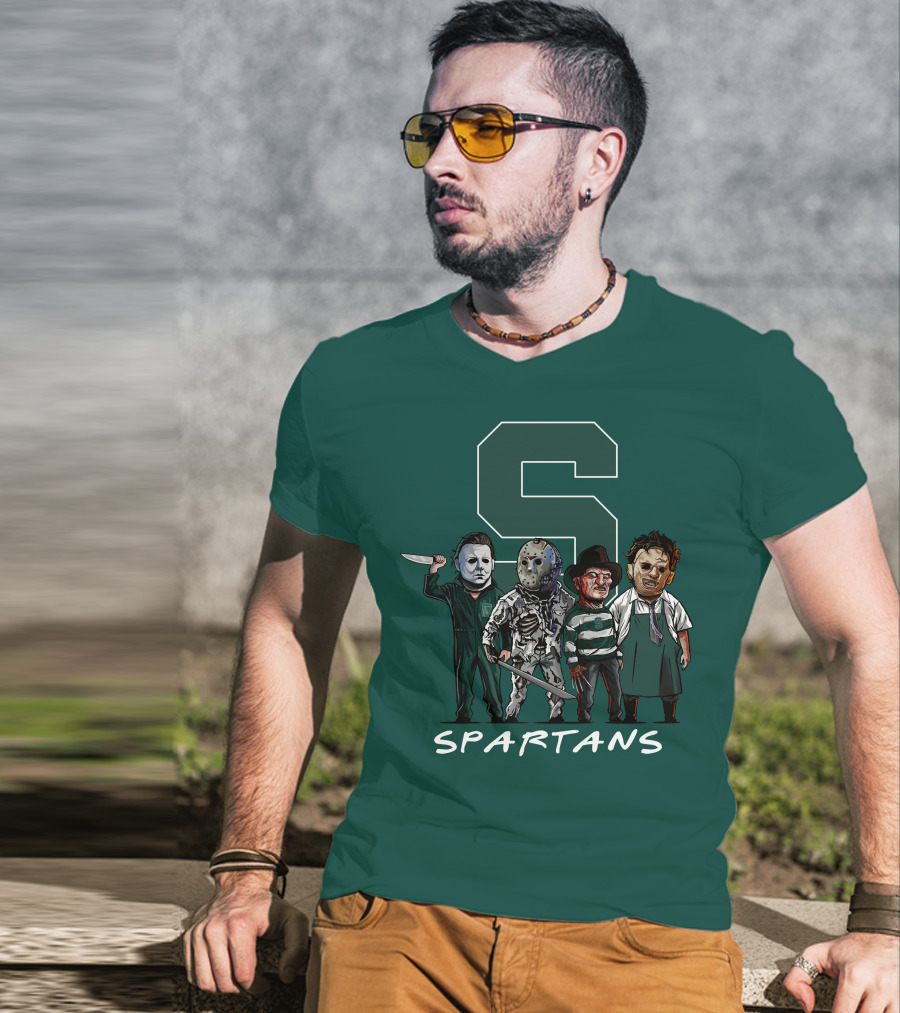Halloween Slasher Squad Michigan State Spartans Monsters T-Shirt