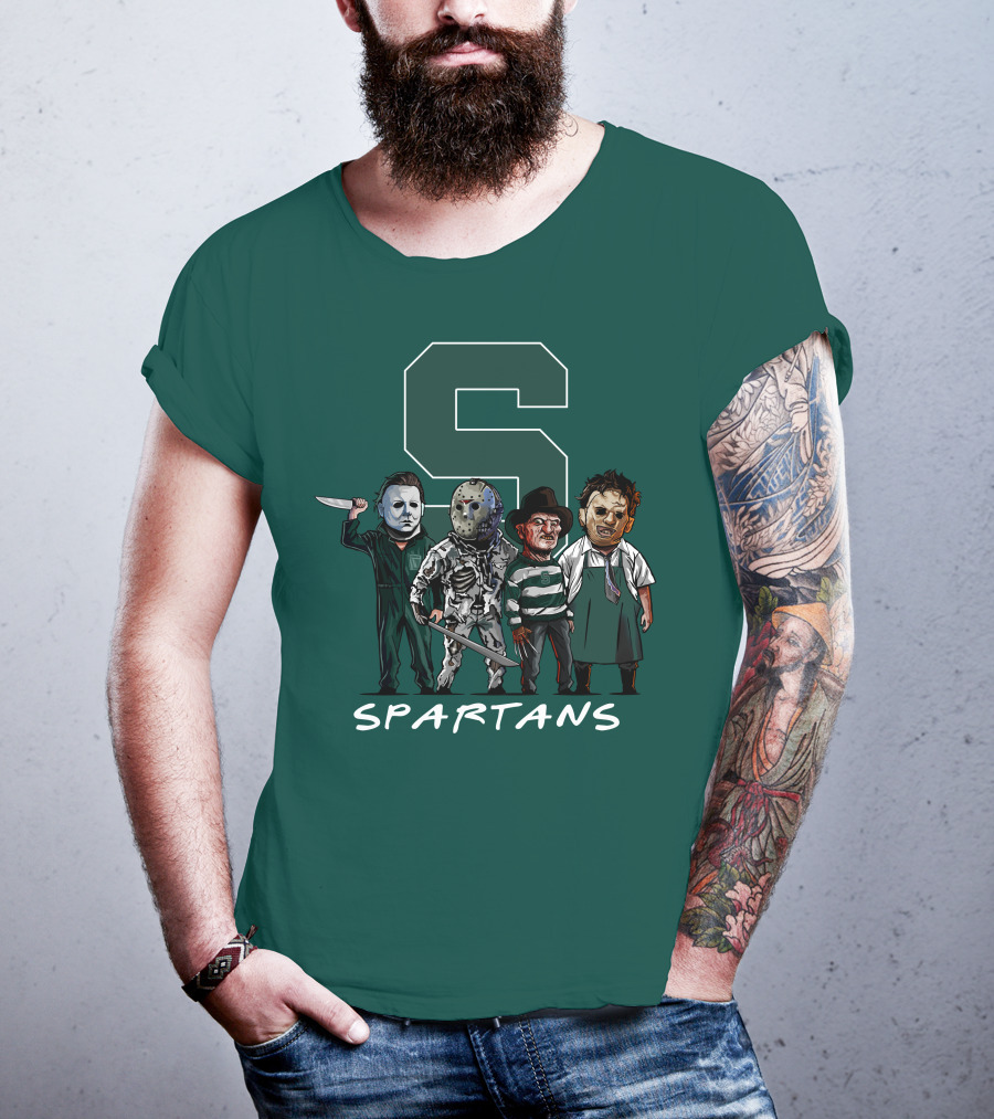 Halloween Slasher Squad Michigan State Spartans Monsters T-Shirt