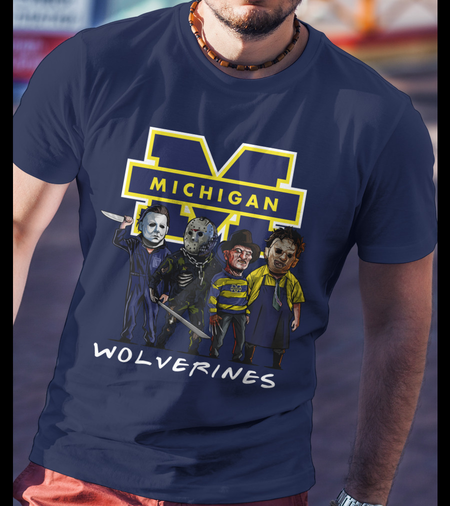 Michigan Wolverines Halloween Slasher Squad Icons M T-Shirt
