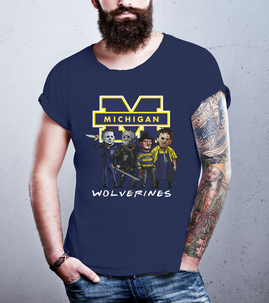 Michigan Wolverines Halloween Slasher Squad Icons M T-Shirt