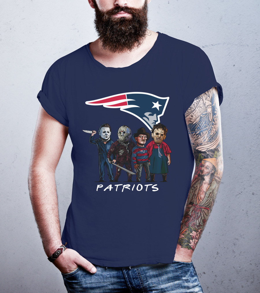 New England Patriots Halloween Horror Slasher Squad Team T-Shirt
