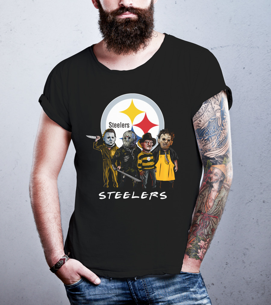 Pittsburgh Steelers Halloween Slasher Squad Team Characters T-Shirt