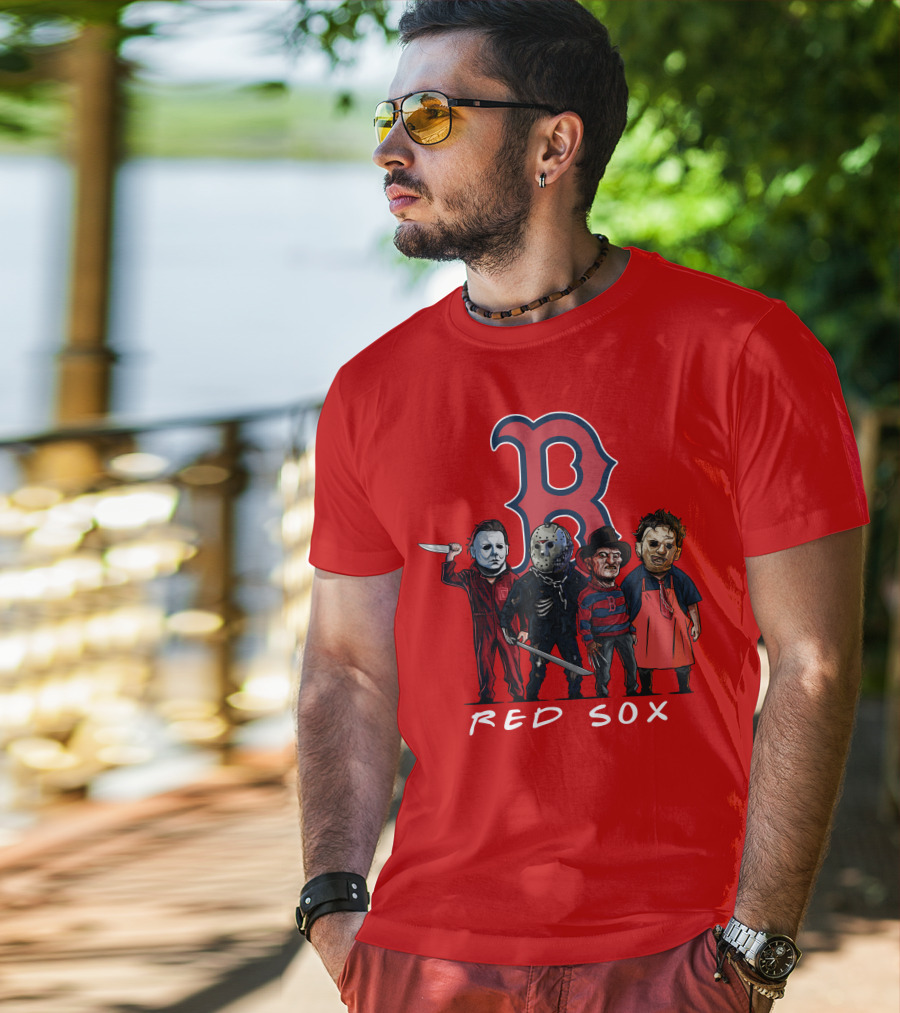 Boston Red Sox Halloween Horror Icons Slasher Squad T-Shirt